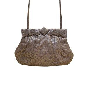 ,Barbara Bolan Too Womens Rose Gold Faux Leather With Bow Detail Crossbody Bag